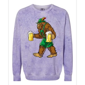 Bigfoot Lederhosen Oktoberfest Prost Beer Mug Colorblast Crewneck Sweatshirt