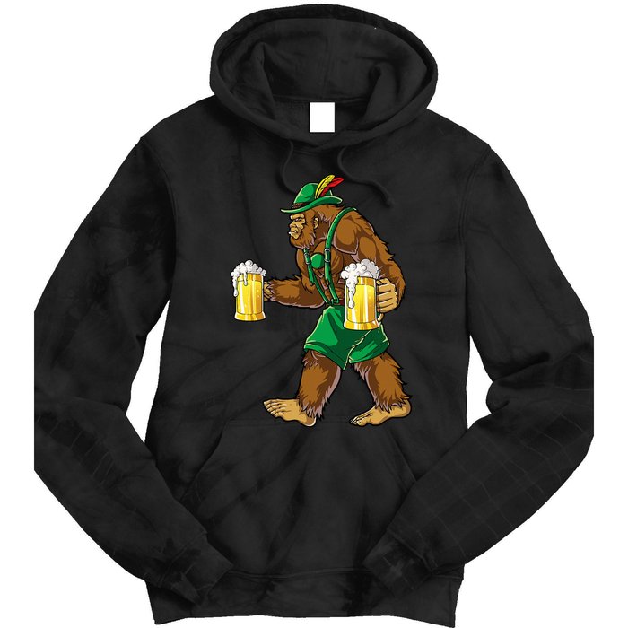 Bigfoot Lederhosen Oktoberfest Prost Beer Mug Tie Dye Hoodie