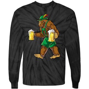 Bigfoot Lederhosen Oktoberfest Prost Beer Mug Tie-Dye Long Sleeve Shirt