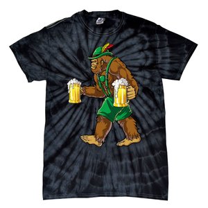 Bigfoot Lederhosen Oktoberfest Prost Beer Mug Tie-Dye T-Shirt