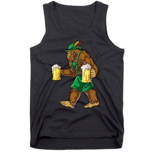 Bigfoot Lederhosen Oktoberfest Prost Beer Mug Tank Top