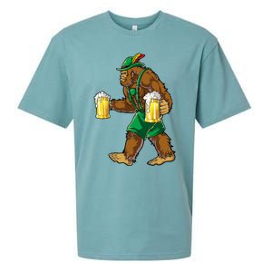 Bigfoot Lederhosen Oktoberfest Prost Beer Mug Sueded Cloud Jersey T-Shirt