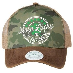 Born Lucky On St Patricks Day For Birthday Party Meaningful Gift Legacy Tie Dye Trucker Hat