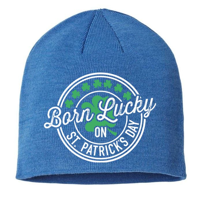 Born Lucky On St Patricks Day For Birthday Party Meaningful Gift Sustainable Beanie