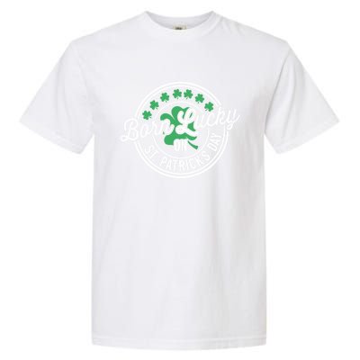 Born Lucky On St Patricks Day For Birthday Party Meaningful Gift Garment-Dyed Heavyweight T-Shirt