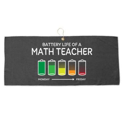 Battery Life Of A Math Teacher Friends Algebra Teacher Buddy Gift Large Microfiber Waffle Golf Towel