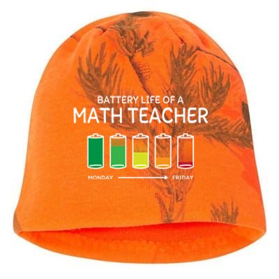 Battery Life Of A Math Teacher Friends Algebra Teacher Buddy Gift Kati - Camo Knit Beanie