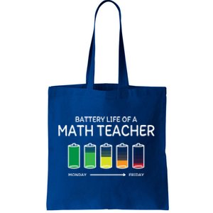 Battery Life Of A Math Teacher Friends Algebra Teacher Buddy Gift Tote Bag