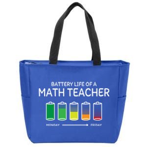 Battery Life Of A Math Teacher Friends Algebra Teacher Buddy Gift Zip Tote Bag