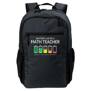 Battery Life Of A Math Teacher Friends Algebra Teacher Buddy Gift Daily Commute Backpack