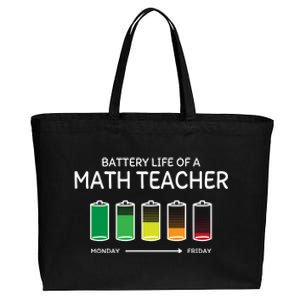 Battery Life Of A Math Teacher Friends Algebra Teacher Buddy Gift Cotton Canvas Jumbo Tote