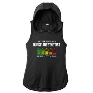 Battery Life Of A Nurse Anesthetist Coworker Crna Colleague Gift Ladies PosiCharge Tri-Blend Wicking Draft Hoodie Tank