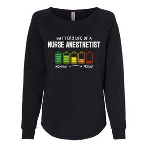 Battery Life Of A Nurse Anesthetist Coworker Crna Colleague Gift Womens California Wash Sweatshirt