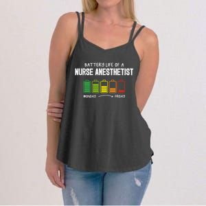 Battery Life Of A Nurse Anesthetist Coworker Crna Colleague Gift Women's Strappy Tank