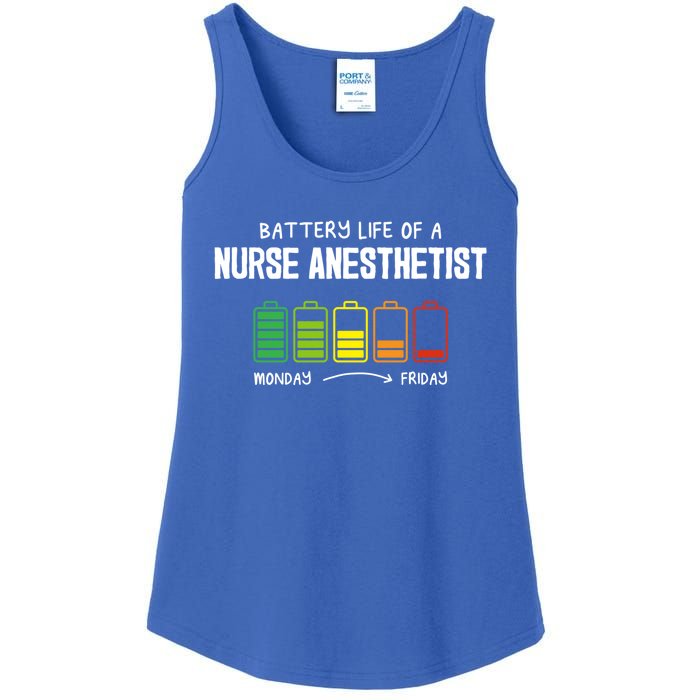 Battery Life Of A Nurse Anesthetist Coworker Crna Colleague Gift Ladies Essential Tank