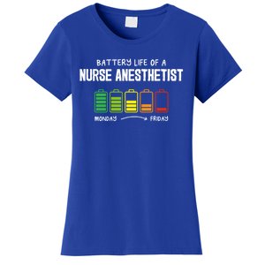 Battery Life Of A Nurse Anesthetist Coworker Crna Colleague Gift Women's T-Shirt