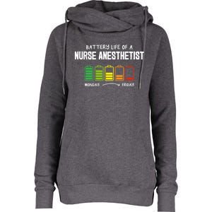 Battery Life Of A Nurse Anesthetist Coworker Crna Colleague Gift Womens Funnel Neck Pullover Hood