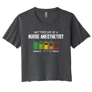 Battery Life Of A Nurse Anesthetist Coworker Crna Colleague Gift Women's Crop Top Tee