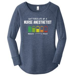 Battery Life Of A Nurse Anesthetist Coworker Crna Colleague Gift Women's Perfect Tri Tunic Long Sleeve Shirt