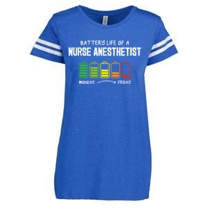 Battery Life Of A Nurse Anesthetist Coworker Crna Colleague Gift Enza Ladies Jersey Football T-Shirt