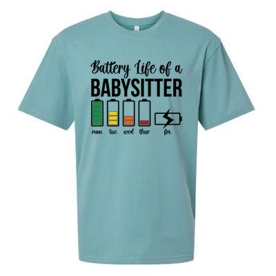 Battery Life Of A Sitter Sitting Sitters Meaningful Gift Sueded Cloud Jersey T-Shirt