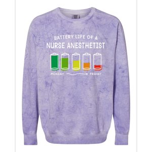 Battery Life Of A Nurse Anesthetist Professional Crna Career Cute Gift Colorblast Crewneck Sweatshirt