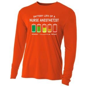 Battery Life Of A Nurse Anesthetist Professional Crna Career Cute Gift Cooling Performance Long Sleeve Crew