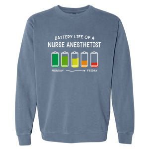 Battery Life Of A Nurse Anesthetist Professional Crna Career Cute Gift Garment-Dyed Sweatshirt