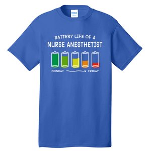 Battery Life Of A Nurse Anesthetist Professional Crna Career Cute Gift Tall T-Shirt