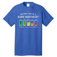 Battery Life Of A Nurse Anesthetist Professional Crna Career Cute Gift Tall T-Shirt