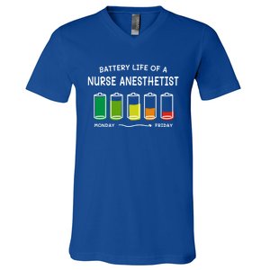 Battery Life Of A Nurse Anesthetist Professional Crna Career Cute Gift V-Neck T-Shirt