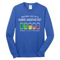 Battery Life Of A Nurse Anesthetist Professional Crna Career Cute Gift Tall Long Sleeve T-Shirt