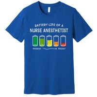 Battery Life Of A Nurse Anesthetist Professional Crna Career Cute Gift Premium T-Shirt