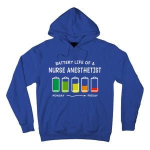 Battery Life Of A Nurse Anesthetist Professional Crna Career Cute Gift Tall Hoodie