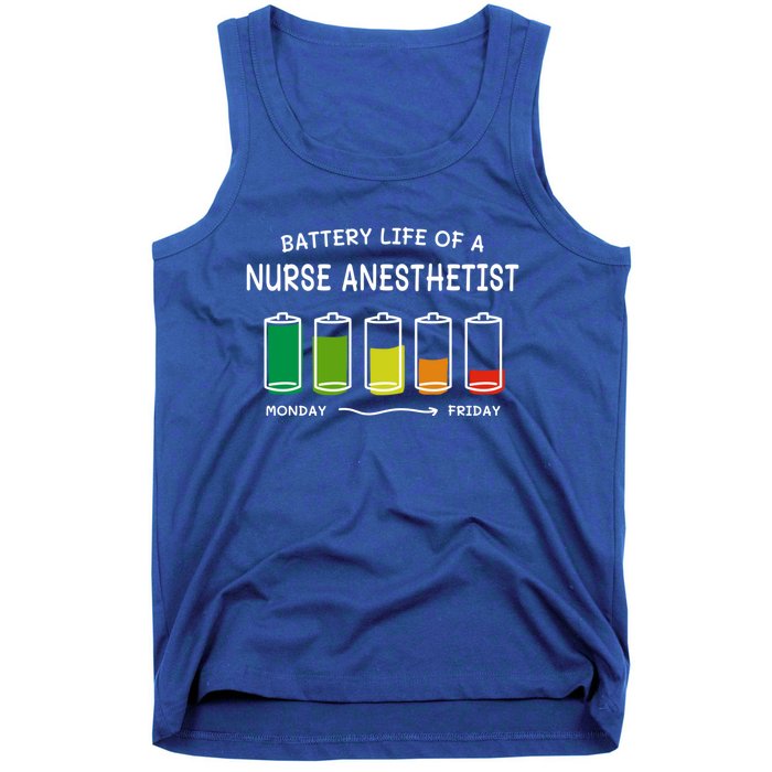 Battery Life Of A Nurse Anesthetist Professional Crna Career Cute Gift Tank Top