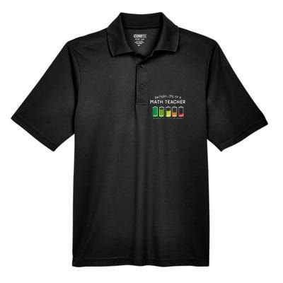 Battery Life Of A Math Teacher Professional Algebra Teacher Cool Gift Men's Origin Performance Pique Polo