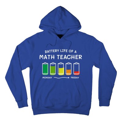 Battery Life Of A Math Teacher Professional Algebra Teacher Cool Gift Hoodie