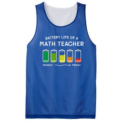 Battery Life Of A Math Teacher Professional Algebra Teacher Cool Gift Mesh Reversible Basketball Jersey Tank