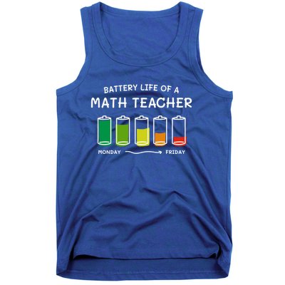 Battery Life Of A Math Teacher Professional Algebra Teacher Cool Gift Tank Top