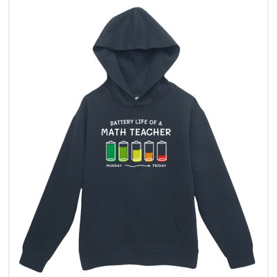 Battery Life Of A Math Teacher Professional Algebra Teacher Cool Gift Urban Pullover Hoodie