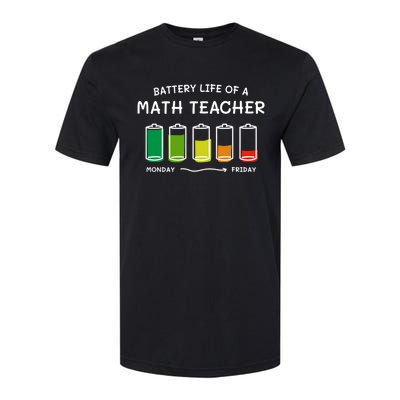 Battery Life Of A Math Teacher Professional Algebra Teacher Cool Gift Softstyle CVC T-Shirt