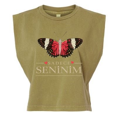 Butterfly Love Outfit Cool Gift Sadece Seninim (Turkish) Gift Garment-Dyed Women's Muscle Tee