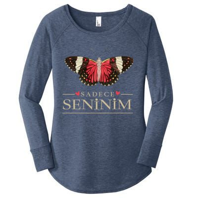 Butterfly Love Outfit Cool Gift Sadece Seninim (Turkish) Gift Women's Perfect Tri Tunic Long Sleeve Shirt