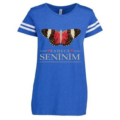 Butterfly Love Outfit Cool Gift Sadece Seninim (Turkish) Gift Enza Ladies Jersey Football T-Shirt