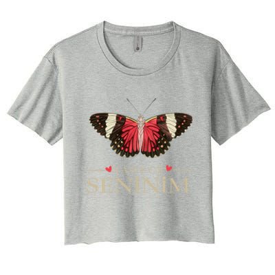 Butterfly Love Outfit Cool Gift Sadece Seninim (Turkish) Gift Women's Crop Top Tee