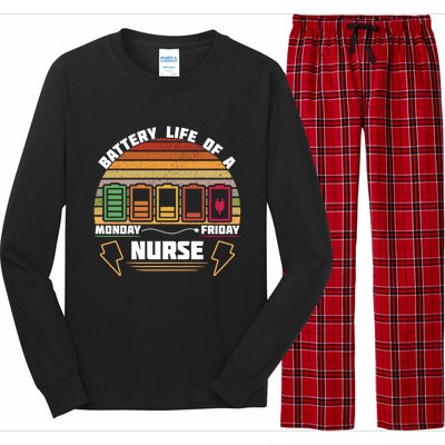 Battery Life Of A Nurse Cna Funny Gift Long Sleeve Pajama Set