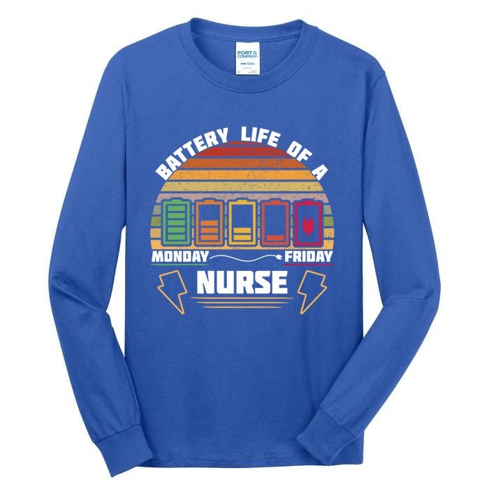 Battery Life Of A Nurse Cna Funny Gift Tall Long Sleeve T-Shirt