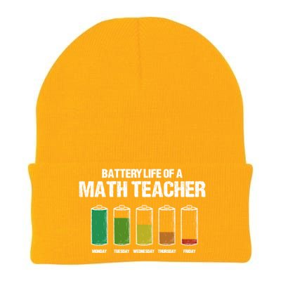 Battery Life Of A Math Teacher Pun Algebra Teacher Joke Gift Knit Cap Winter Beanie