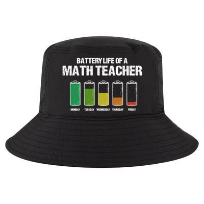 Battery Life Of A Math Teacher Pun Algebra Teacher Joke Gift Cool Comfort Performance Bucket Hat