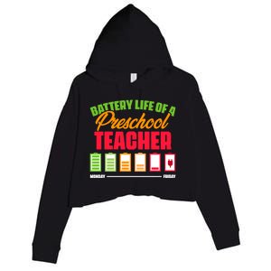 Battery Life Of A Preschool Teacher Great Gift Crop Fleece Hoodie